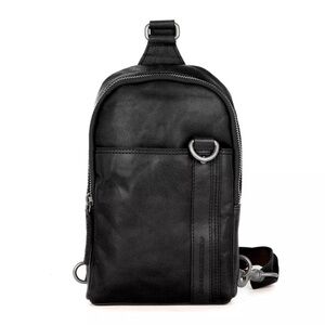 Spikes & Sparrow Black Leather Men's Sling Bag NWOT